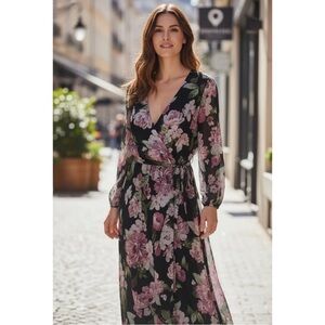 Alexa B nites sz 18W floral dress maxi 1094